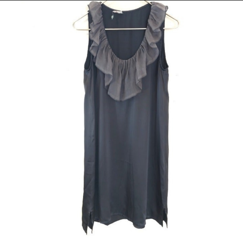 GEREN FORD Silk Ruffle Shift Dress S